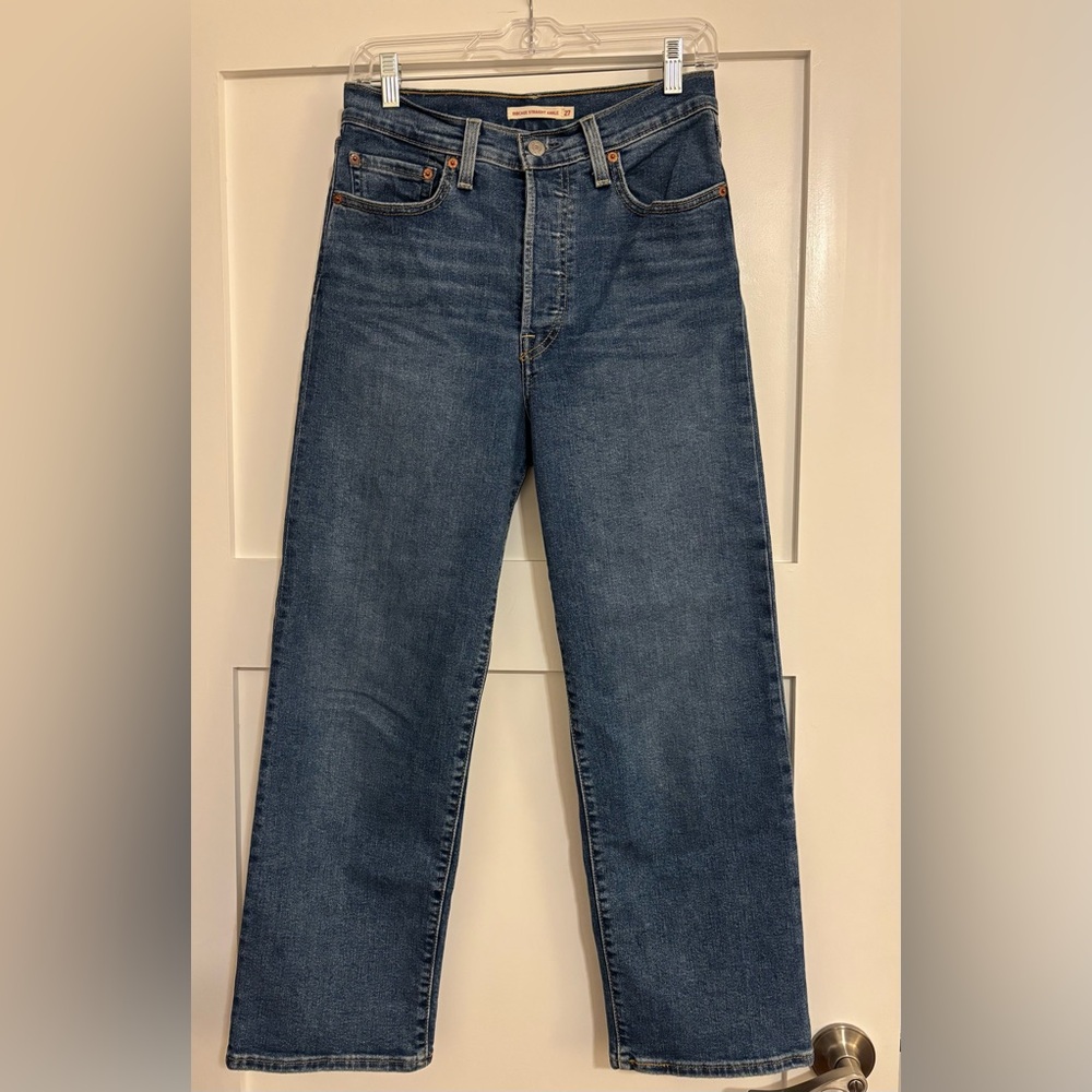 Levi’s Ribcage Straight Ankle Sz 27 Button Fly Women’s Wide Leg Jeans